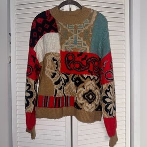 Anthropologie Mockneck Sweater ft. Eclectic, Americana Print